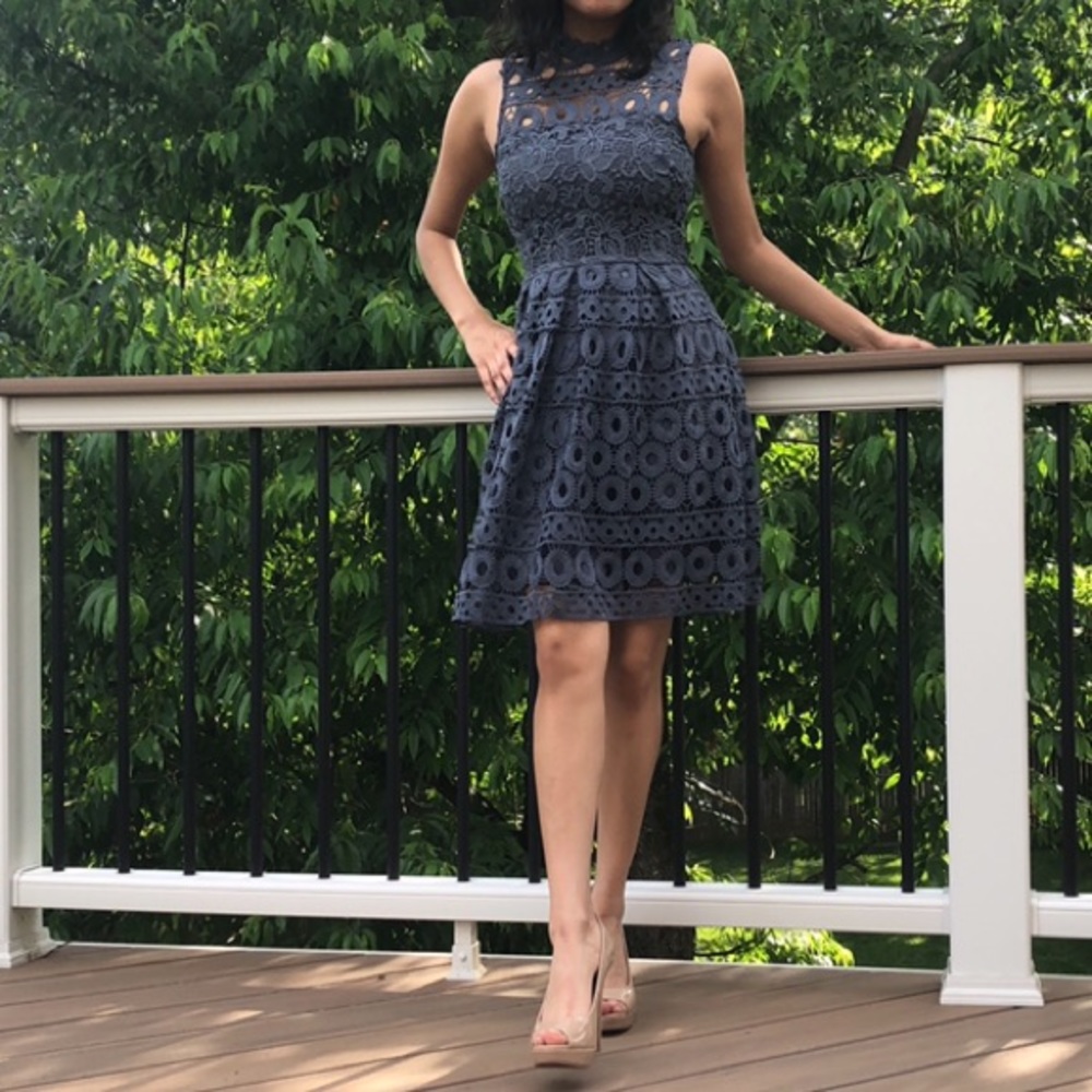 Blue lace dress
